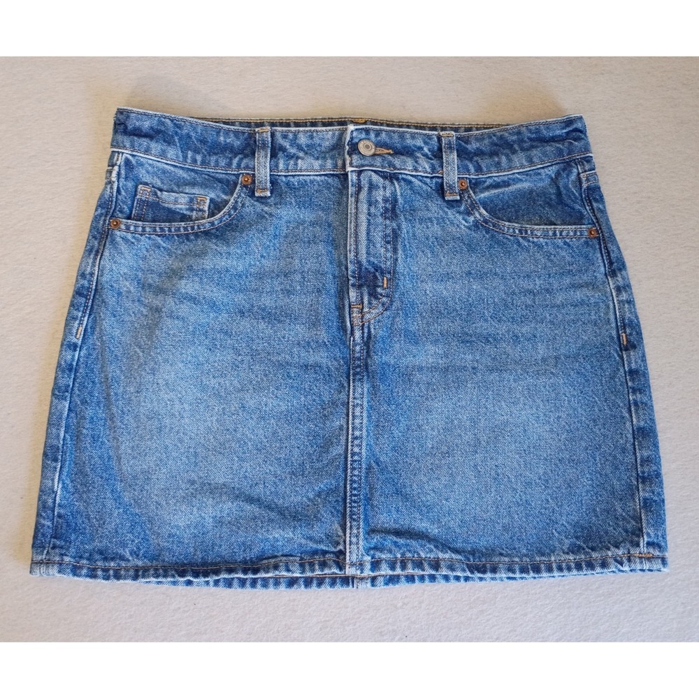 Old Navy Mid Rise Womens Cotton Denim‎ Skirt Size 8 Old School Denim Mini Skirt